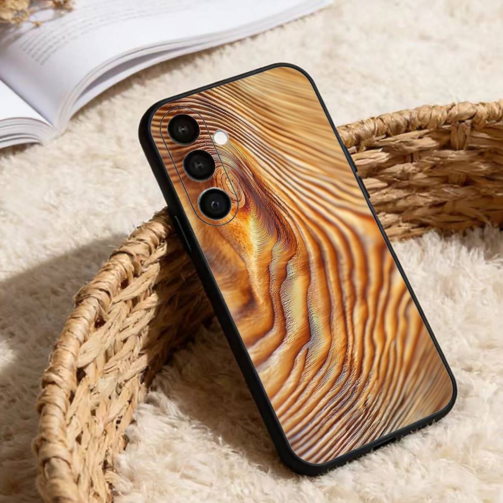 Natural Wood  Phone Case For Samsung Galaxy A91,80,73,72 ,71,53,52,32 ,31,22,21s,20,Soft Black Case