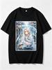 2026 New Unisex Crew Neck Casual Short Sleeve Rainy Street Cat Petting Marin Kitagawa Anime Print Comfortable T Shirt