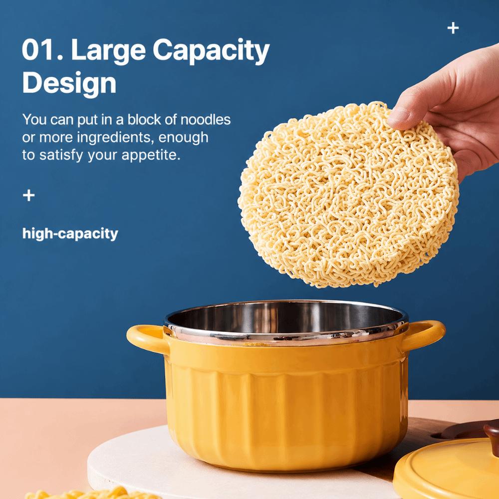 Heat-Insulated Double-ear Noodles Bowl Large Capacity Soup Mug Durable Ramen Bowl Travel Use