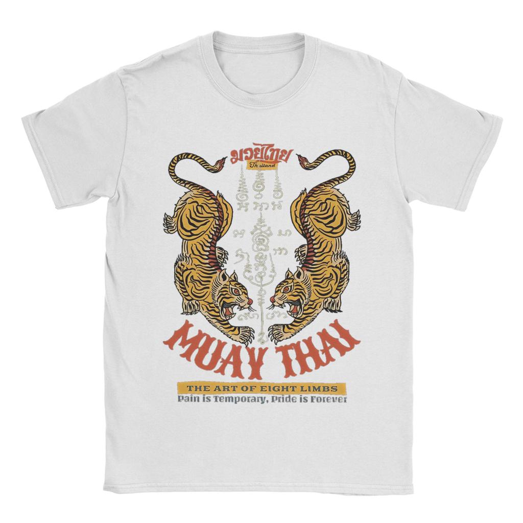 T-Shirt Herren Rundhals Reines Baumwoll-T-Shirt Kickboxen Kurzarm T-Shirt Bedruckte Oberteile