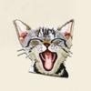 1 ST Tecknad Katt Broderi Tygklistermärken, DIY Dekoration För Kläder Och Väskor, Självhäftande Lappar För Strykning