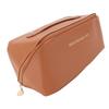 Reise Make-up Tasche Tragbar Wasserdicht PU Leder Kulturbeutel Hohe Kapazität Kosmetik Aufbewahrungstasche mit Griff Braun