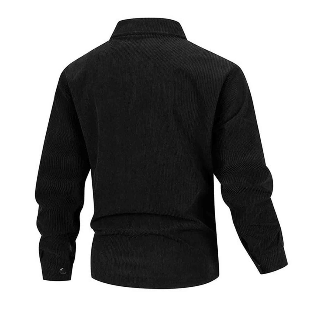 Heren Casual Effen Corduroy Reversjas, Heren Losse En Zachte Stof Knoopoverhemdjas