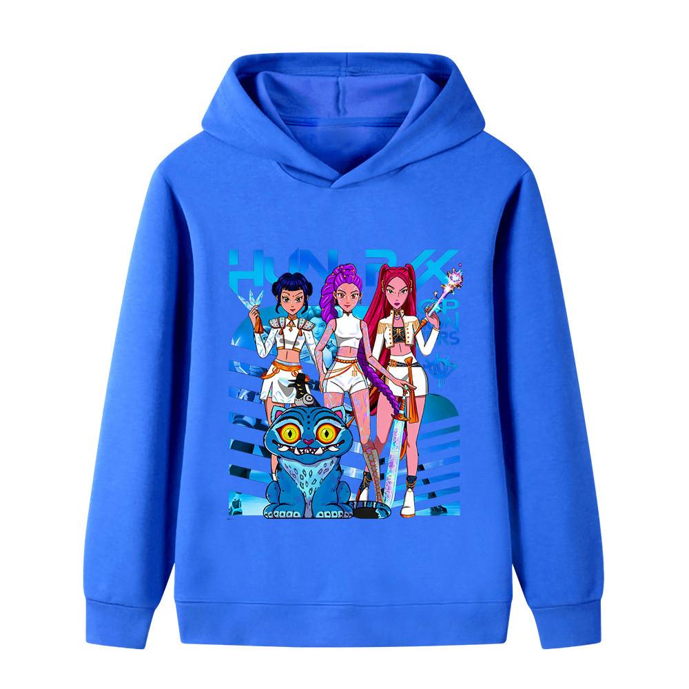 B1231 Kids Boys Girls Kpop Rumi Zoey Mira Print Long Sleeves Hoodie