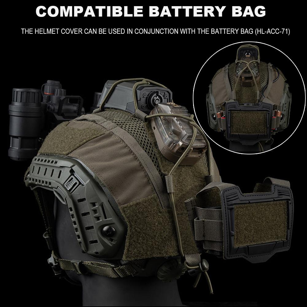 Gen 4th Tactical Helmet Cover Camo Style Ops-Core FAST High-Cut Helmet Cloth with NVG Battery Pouch Airsoft Hunting Accessory