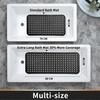 Bath Mat Non Slip,  Shower Mat with Drain Holes Suction Cups, Machine Washable, BPA, Latex, Phthalate Free, 70 x 40 cm,Clear Black