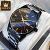 OLEVS 6898 Luxury Men's Watches Stainless Steel Waterproof Weekly Calendar Quartz Watch Original Luminous Simplicity Wristwatch
