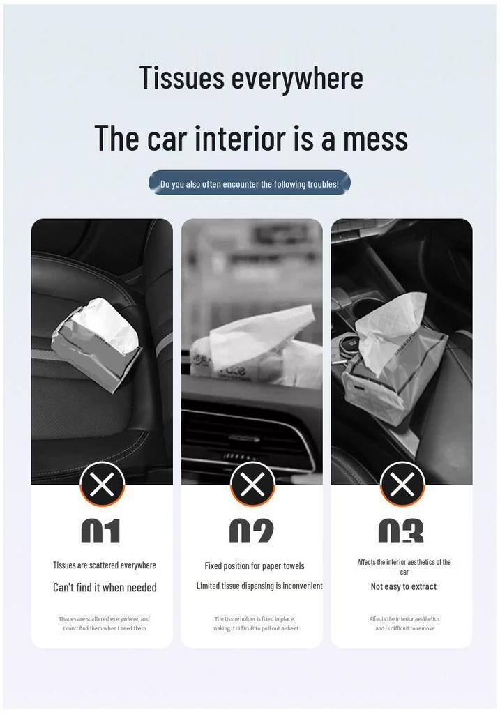 Tissue Box Holder for BYD Han, Tang, Qin Plus, Song Pro/MAX, Yuan EV - Pull-out Car Storage