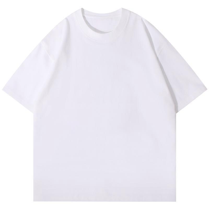 Heavyweight 300G Cotton Unisex T-Shirt: Short-Sleeved, Double Yarn, Round Neck, Drop Shoulder, Casual Workwear, Custom Logo Option