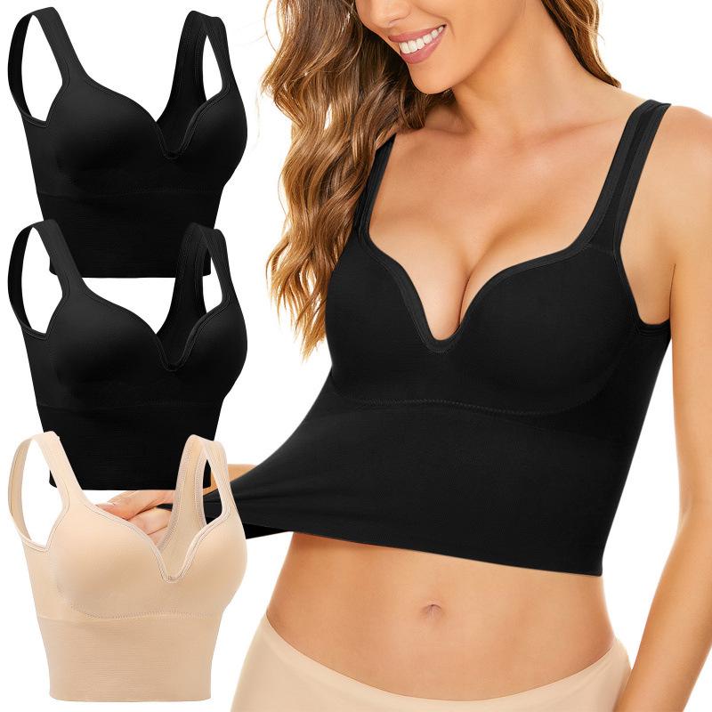 Women's Backless Sports Bra with Fixed Cup and Crossed Straps