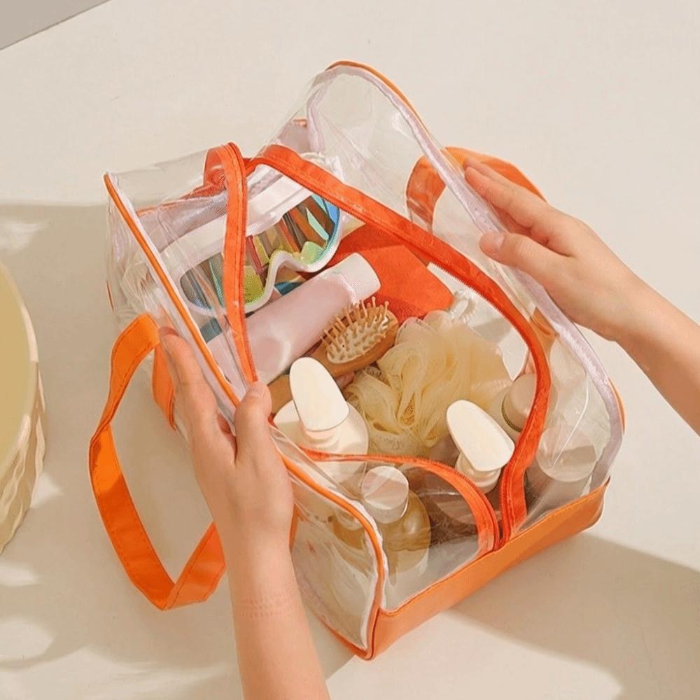 Large Capacity Transparent Cosmetic Bag PVC Outdoor Sports Bag Fashion Swimming Storage Bag Sports