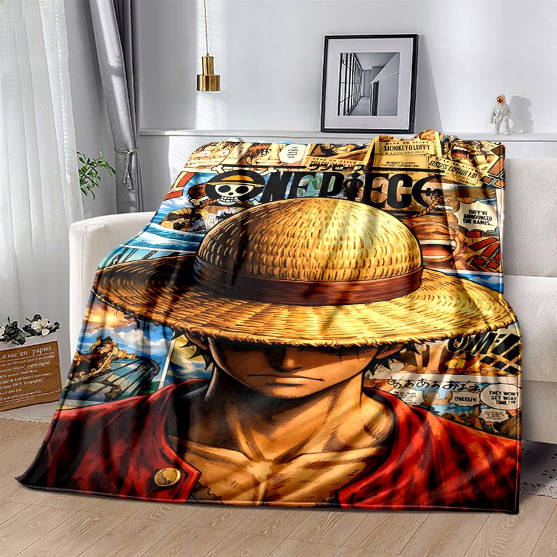 1pc One Piece Adventure Soft Throw Blanket Flannel All Season Light Weight Living Room/Bedroom Warm Blanket. M7270146