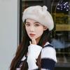 Artificial Fur Women's Velvet Hat Winter Outdoor Travel Warm Hat Imitation Leather Eight-pointed Hat Noble Quality Fashion Imitation Mink Fur Beret