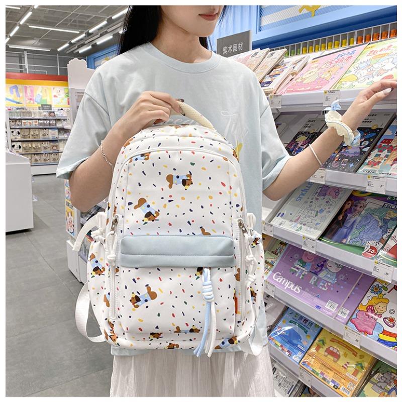 New high-value, fresh, sweet and cute puppy backpack, lightweight spring outing backpack for junior high school students