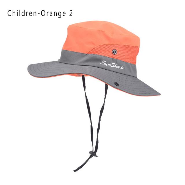 Summer outdoor sun hat, children's fisherman hat, sun protection sun hat, pure cotton breathable campus Caps