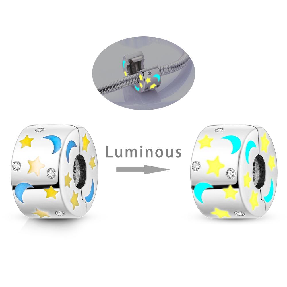 Mystery Star Series Original 925  Silver Charms Fit Bracelet Pendants Dangle Diy Jewelry Gift For Women