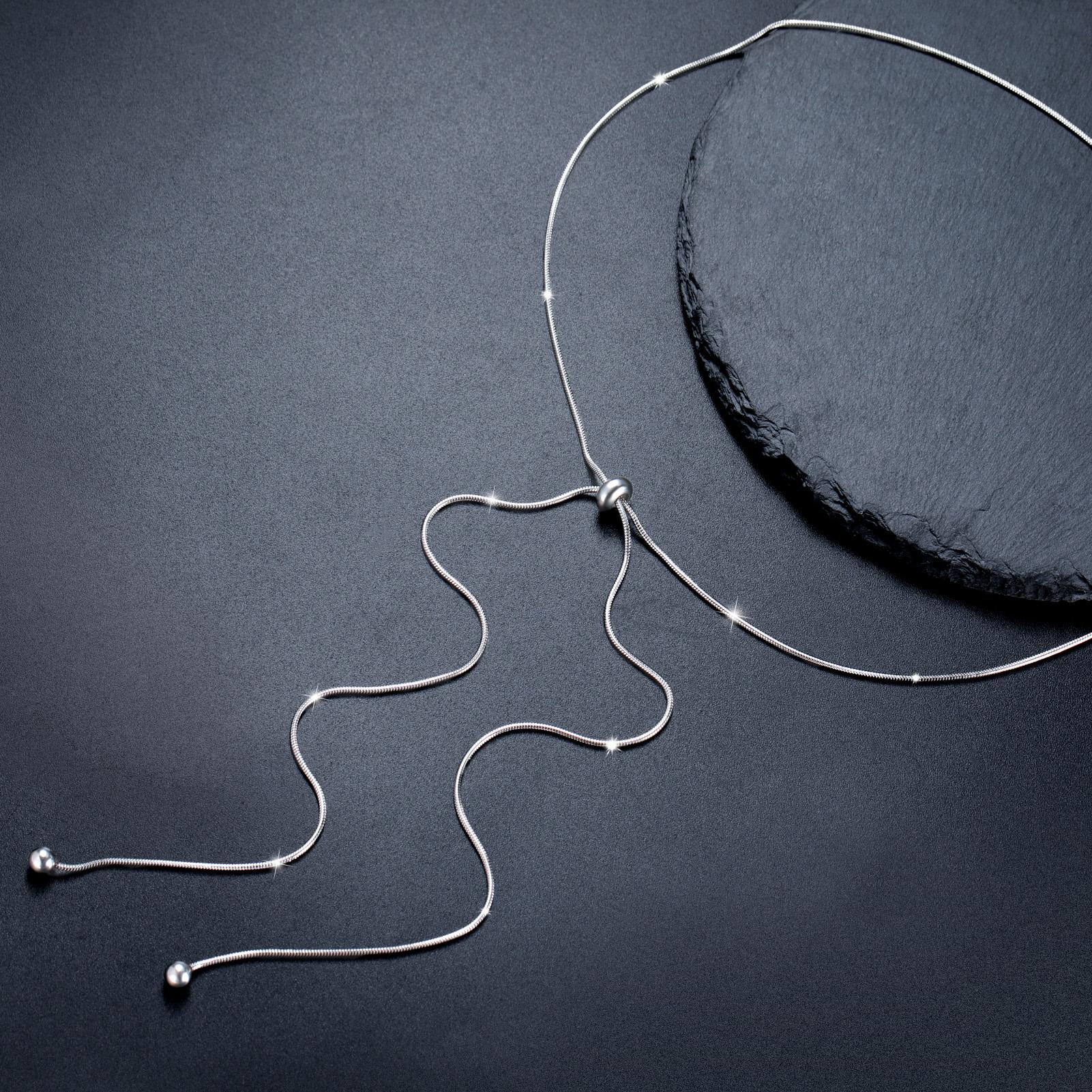 

Lemegeton Round Snake Chain Necklace Stainless Steel Jewelry for Men Women Fashion Neck Chain Couple Trend Valentine s Day Gifts 80cm