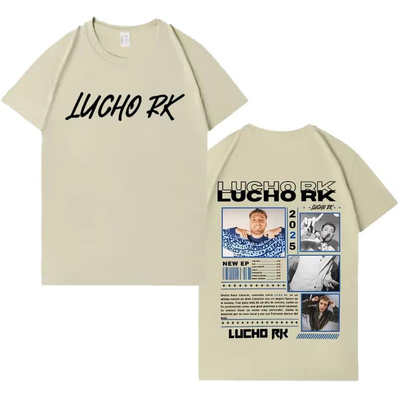 Rapper Lucho Rk Trendy Album Harajuku Print Tshirt 2026 Mens Womens Aesthetic Tshirts High Quality Casual Cotton Crewneck Top