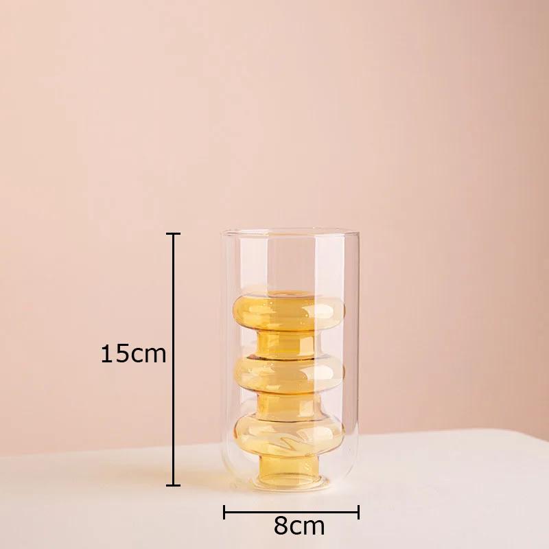 Multicolour Transparent Glass Vase Hydroponics Flower Pot Desk Decoration Flower Arrangement Floral Vases Room Aesthetic Decor