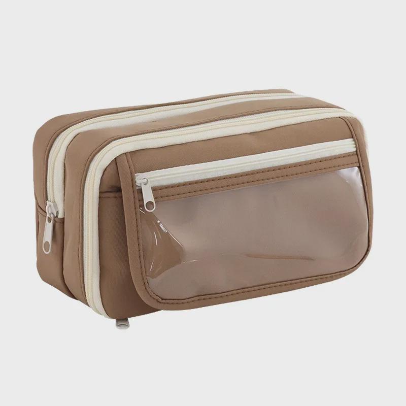 Large-Capacity Capybara Pencil Case for Girls - Cute Transparent Design for Junior High Students