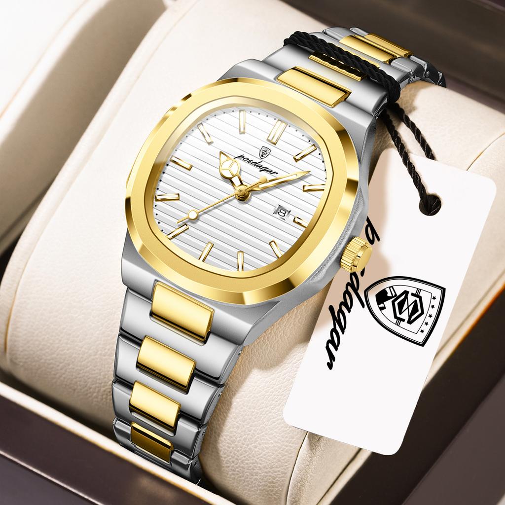 POEDAGAR Elegant Women's Watch Waterproof Luminous Date Fashion Ladies Wristwatch Stainless Steel Quartz Watches