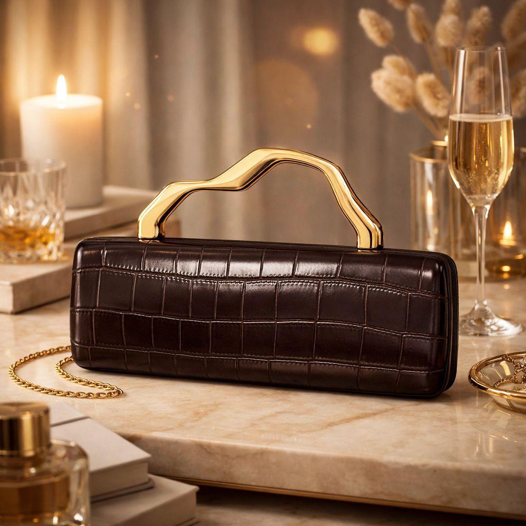 Modna złota klamra Skórzana torba na ramię PU Modna damska torebka kopertówka na łańcuszku crossbody na imprezę wieczorową