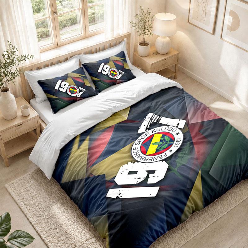 Bedding Set 1 Duvet Cover 2 Pillowcases Fenerbahçe FC Print Bedroom Home Decoration