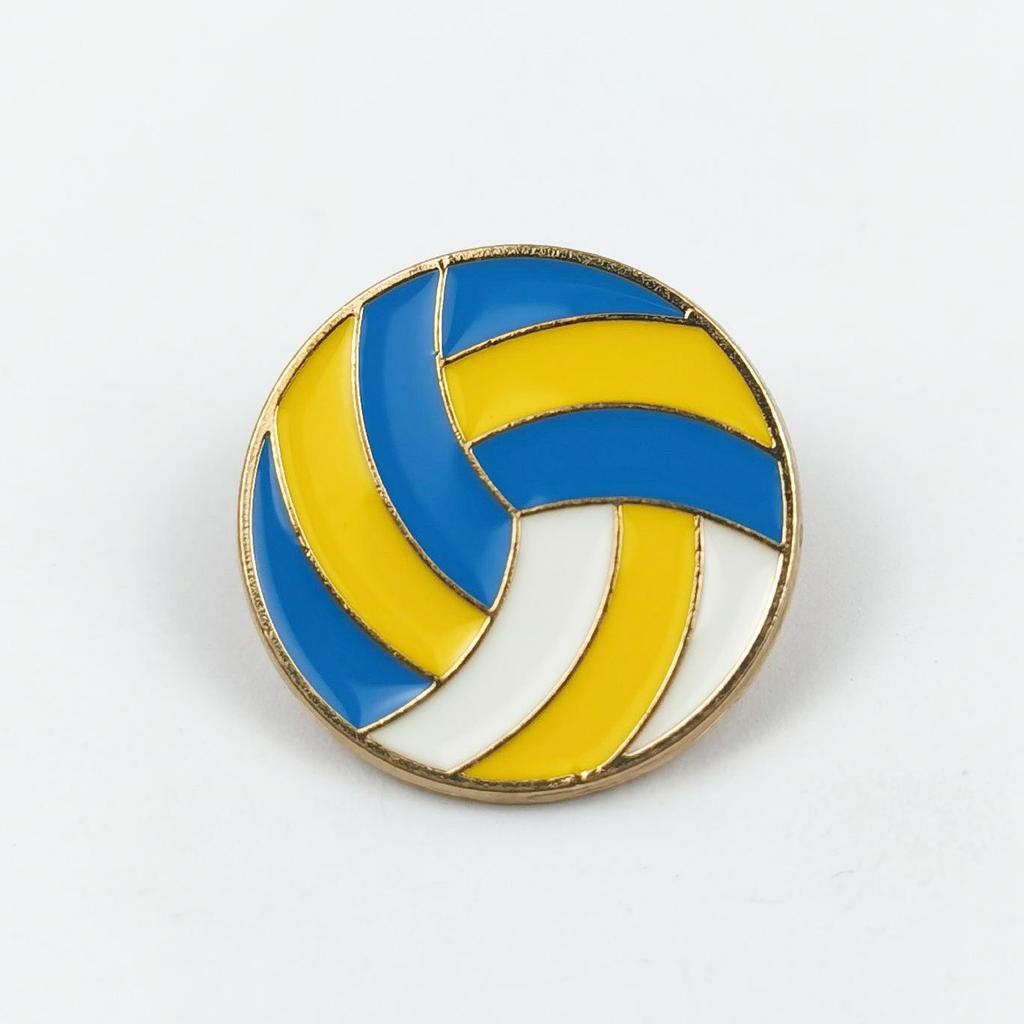 Sports Ball Alloy Brooch: Football, Basketball, Badminton Pin Badge