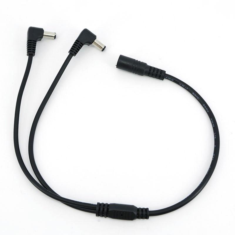 DC 1 Female to 2 way right Angled Male 5.5x2.1mm Power Splitter Adapter Plug Cable 12V For CCTV Camera LED Strip Light Connector