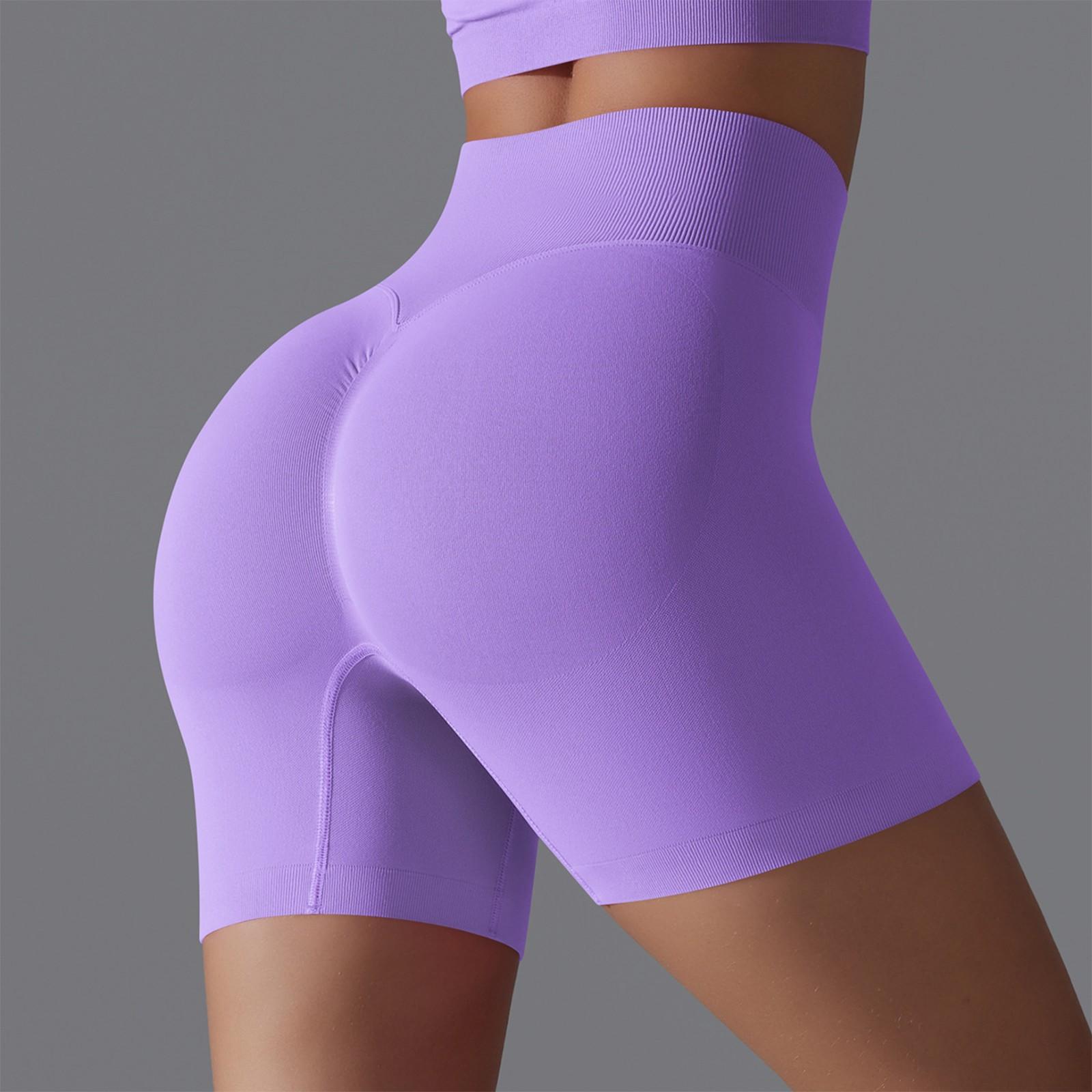 

Women s Fashion Color With No Awkward Lines, High Waist Tight Fitting Three Par S фіолетовий
