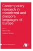 The Contemporary Research In Minoritized and Diaspora Languages of Europe Book