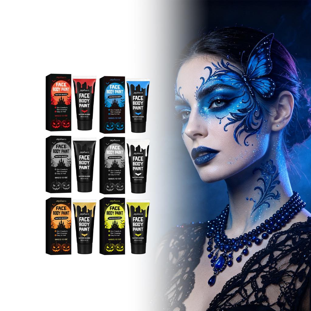 Zephoco Face & Body Paint Kit, Vibrant Colors, Smooth & Natural Pigment, Portable for Daily Use