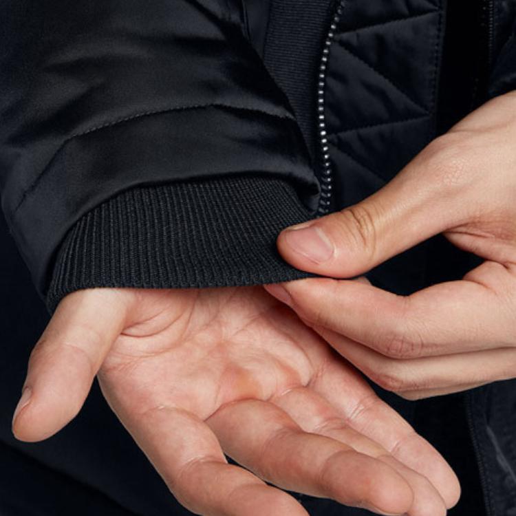 Jordan Casual Sports Warm Hooded Thickened Mid-Length Down Jacket Men Outerwear Black AA1952-010