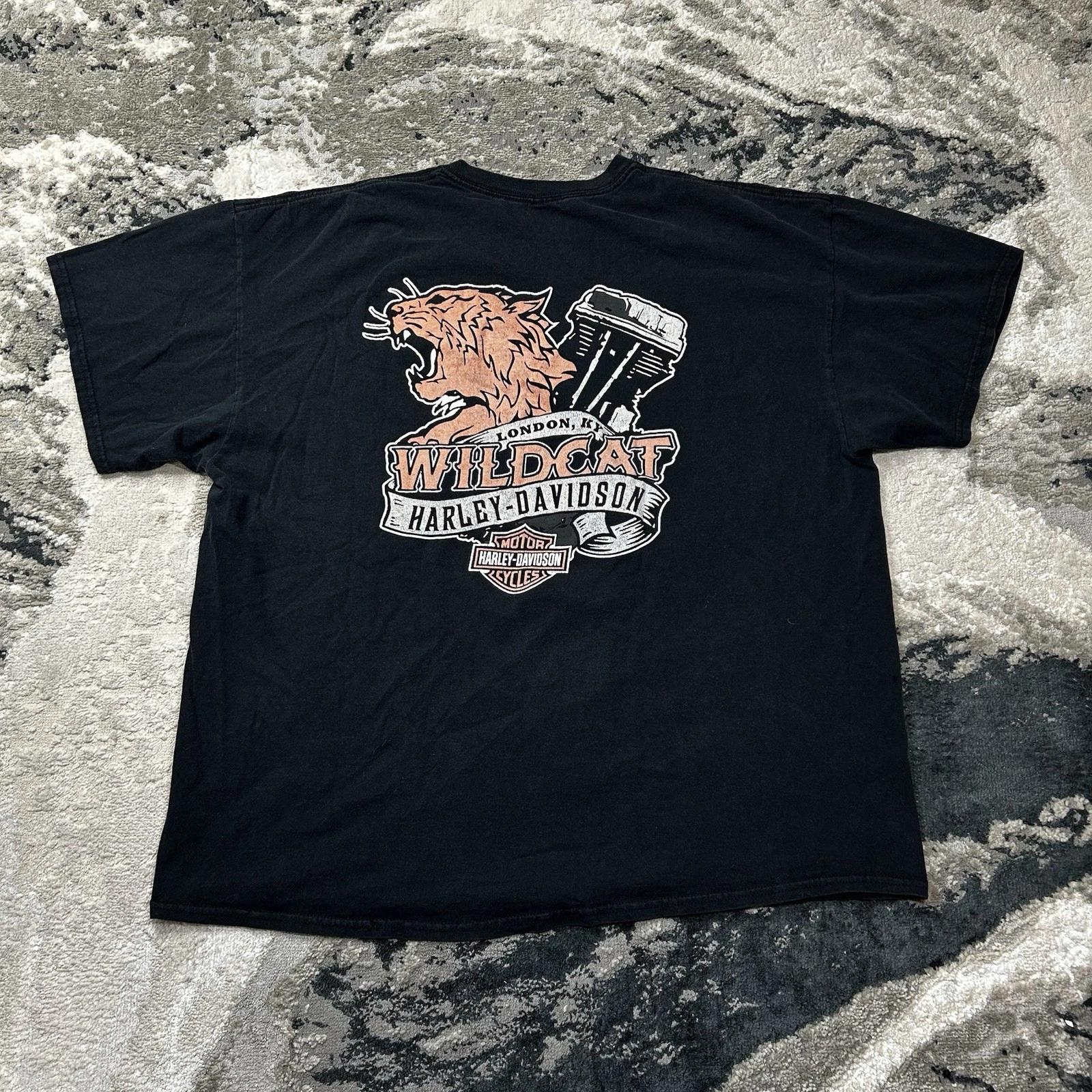 Harley Davidson Y2K Graphic 00s T Shirt Men’s Sz 2XL Wildcat London Kentucky 3XL