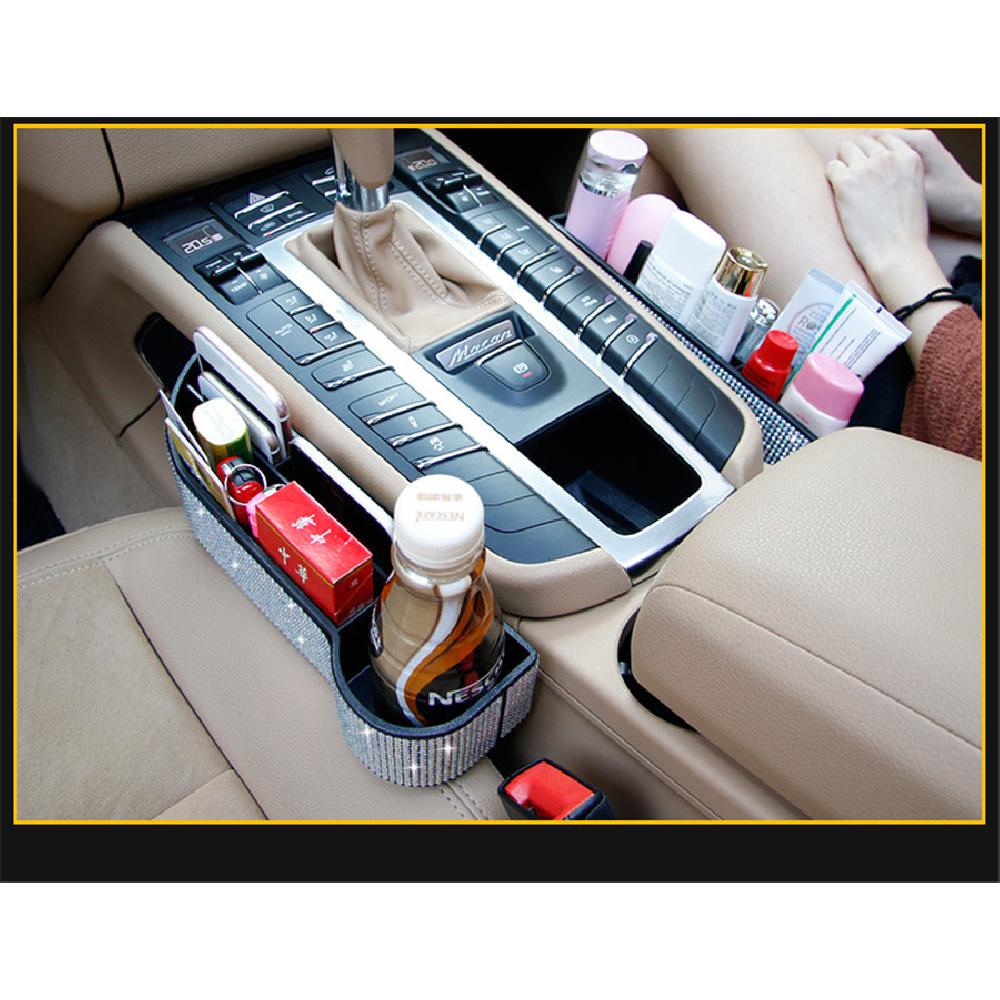 Multi-Functional Car Seat Crevice Storage Box Crystal Style Seats Gap Pockets