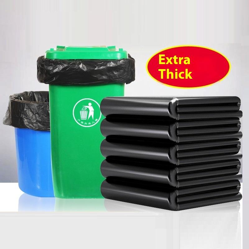100Pcs 50X60Cm Black Outdoor Disposable Plastic Garbage Bag, Large Capacity And Thickness, Leak-Proof And Durable