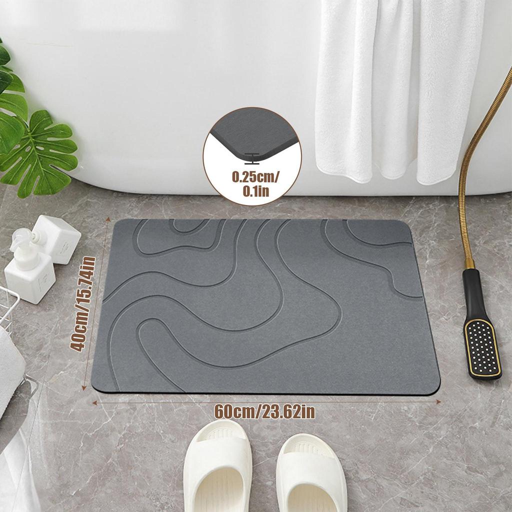 Bath Drying Mat Diatom Mud Soft Mat Toilet Door Non Slip Mat Water Absorption Quick Drying Diatomite Shower Mat