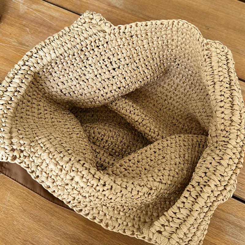 Borsa a Spalla Intrecciata Fatta a Mano Vintage da Spiaggia Estiva Rattan Rattan Borse da Shopping Bohémien da Donna per Viaggio Estivo Vacanza Tote Casual