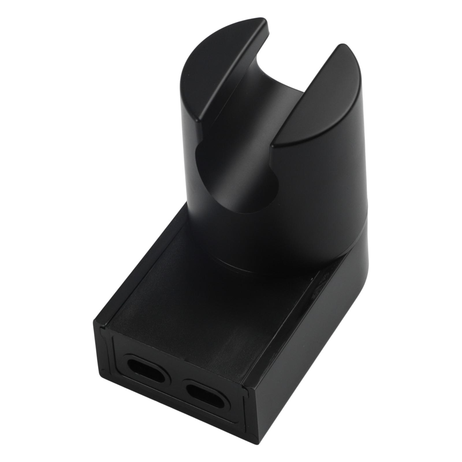 Sleek Matte Black Wall Mount Shower Holder with Large Angle Adjustability