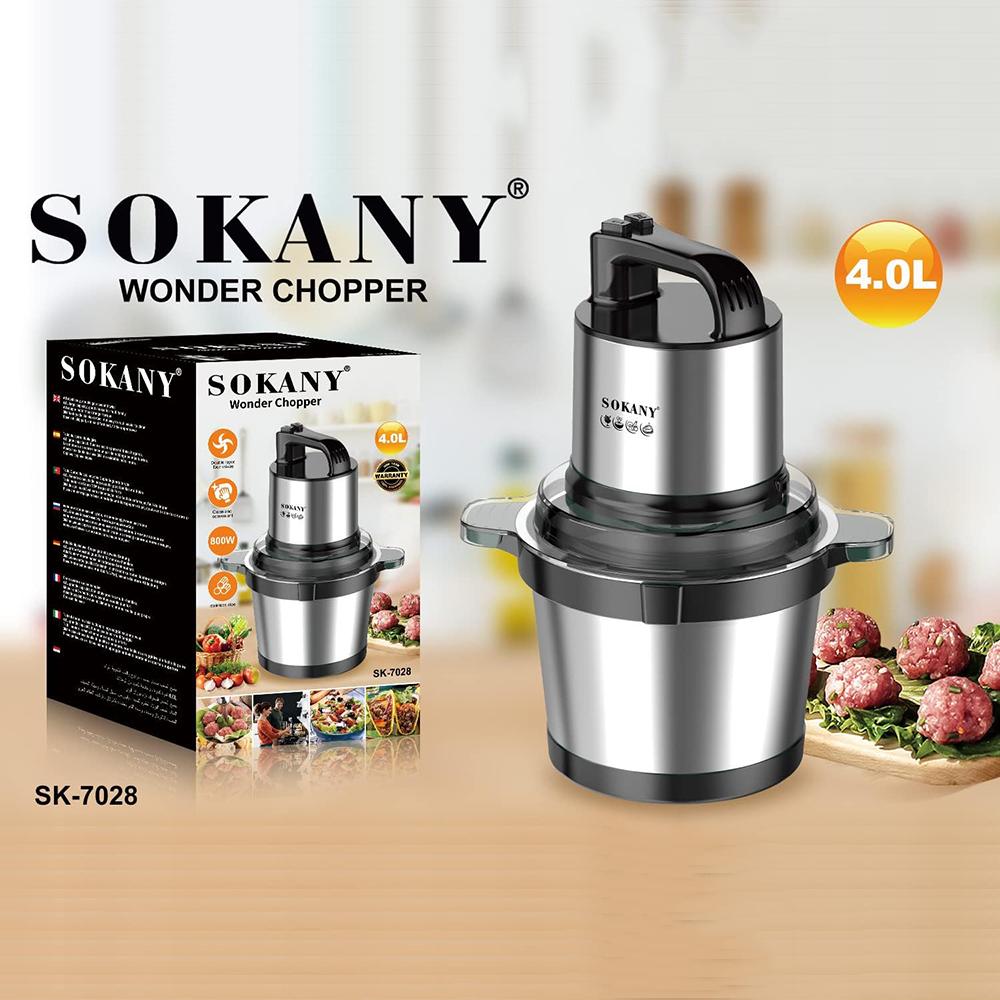 1pc Electric Kitchen Knife with Stainless Steel Bowl, 2 Speed Meat Grinder with 4 Blades for Meat and Onions.