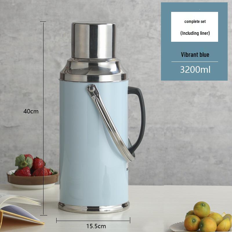 Large Capacity Stainless Steel Teapot & Thermos for Dorm Use
