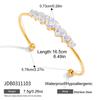 Youthway Round Heart Zircon Cuff Bracelet For Women Minimalist 18K Gold Plated Stainless Steel Open Bangle Fashion Jewelry Gift