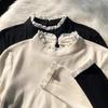 Women's 2025 Fall/Winter High Neck Lace Trim Fleece T-shirt - Slim Fit Long Sleeve Base Layer