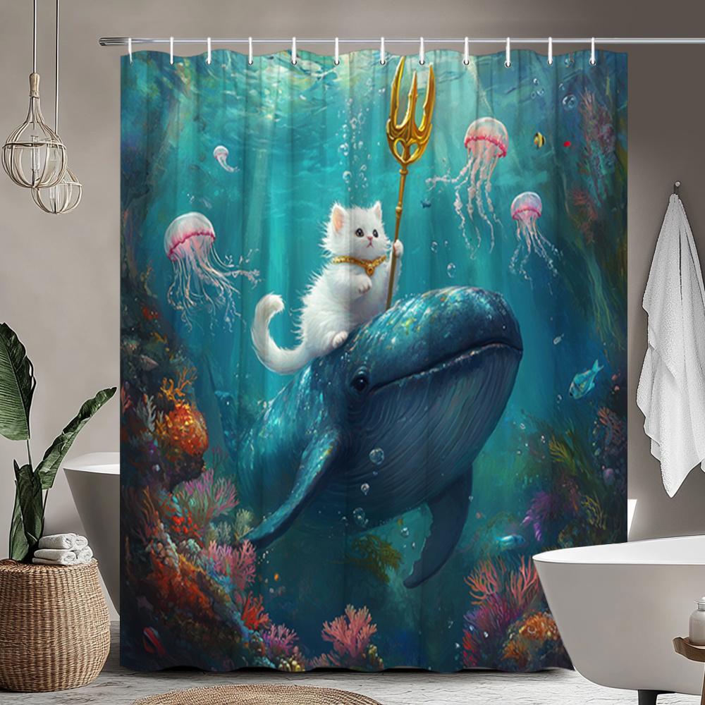 Fantasy Ocean Shower Curtain: Embrace the Whimsical Design, Soft Fabric, and Magical Vibes for Your Unique Bathroom