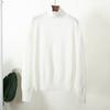 Solid Colour Half-high Collar Knitted Jumper Autumn Winter Fashion Simple Loose Warm Pullover Temperament Elegance Comfortable Long Sleeves Sweater