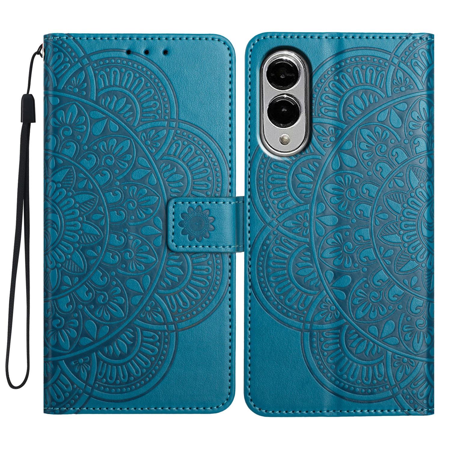 

Для Samsung Galaxy S25 Edge Чехол-кошелек для телефона Кожаный чехол-книжка с ремешком с тиснением в виде бабочек и цветов Blue