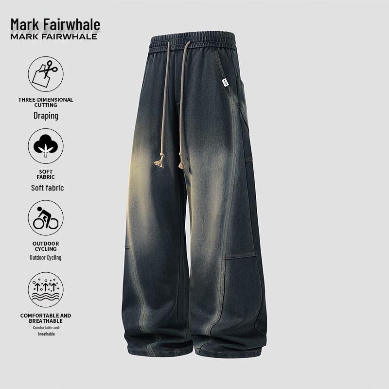 Mark Hua Fei Men's Autumn/Winter High Street Straight-Leg Jeans