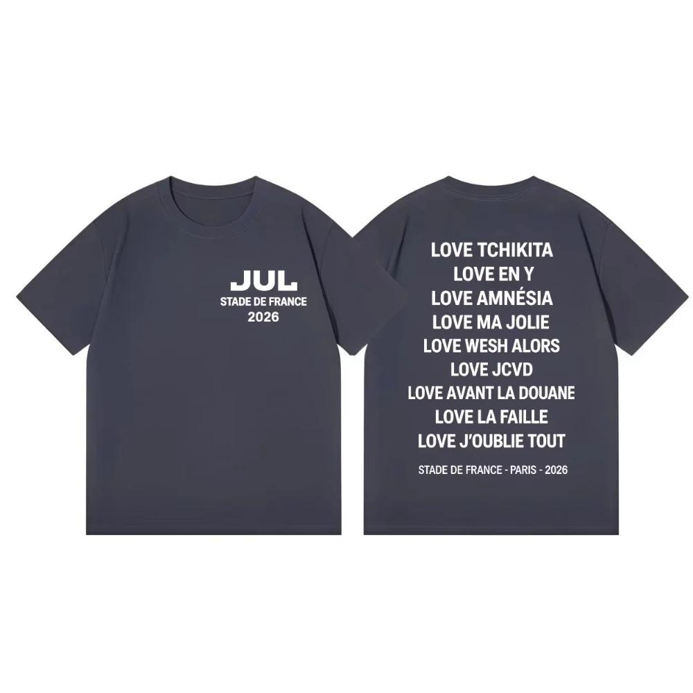 This Black Jul Stade de France 2026 Tour T-shirt Features His Iconic Hit Tracks for Diehard French Rap Fans Who Love His Melodic Style