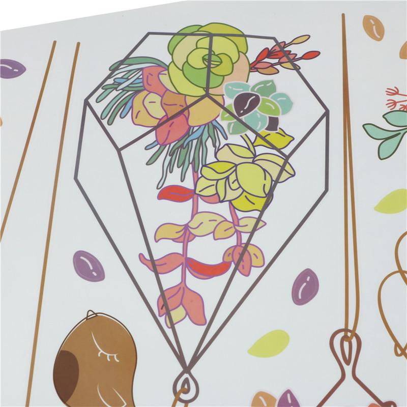 Kreativní květinové rostliny Chlorophytum Odnímatelné samolepky na zeď Dekorativní samolepka