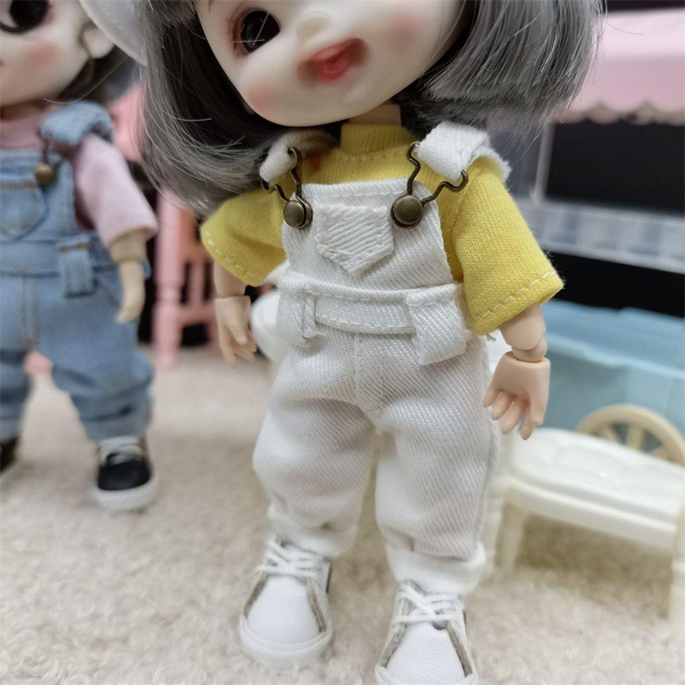 Fashion Gift Toys For 1/12Bjd Doll Clothes Fashion Overalls Denim Pants Obitsu11 Doll Accessories